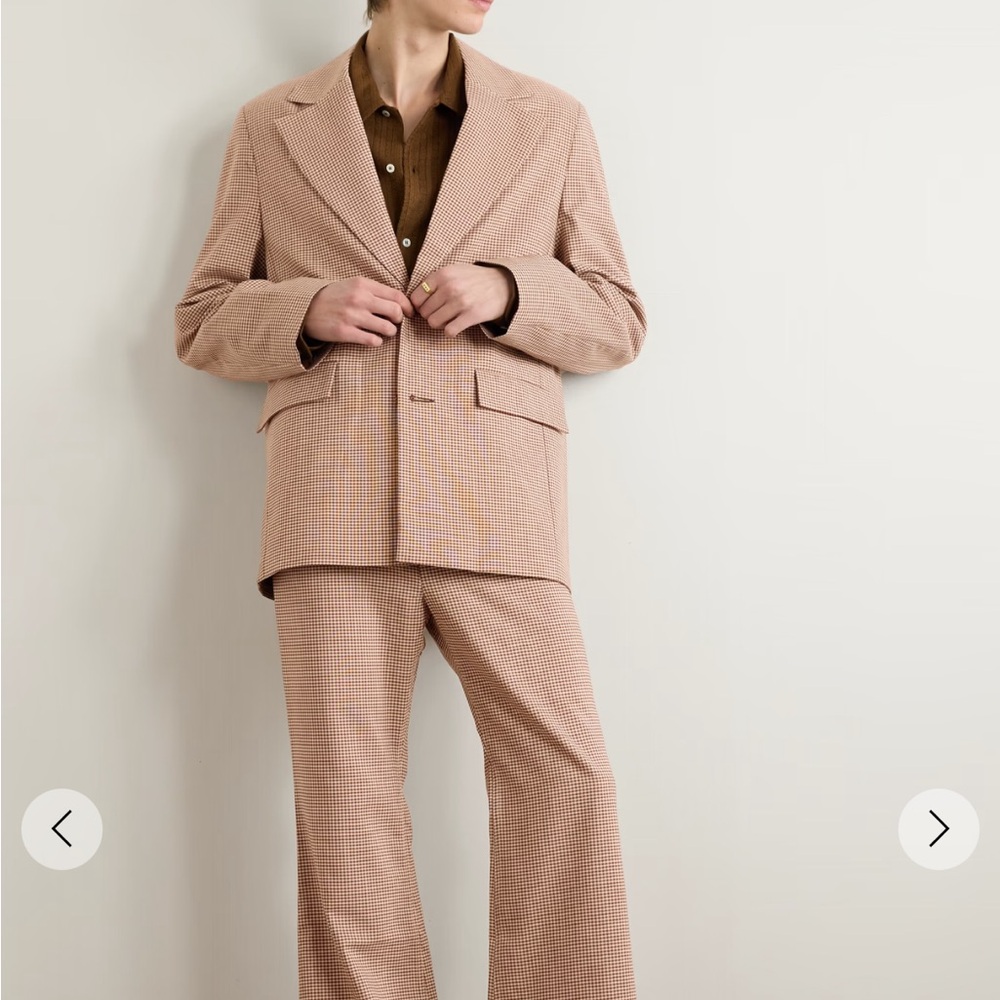 NWT SÉFR Insight Gingham Woven Suit Blazer Jacket